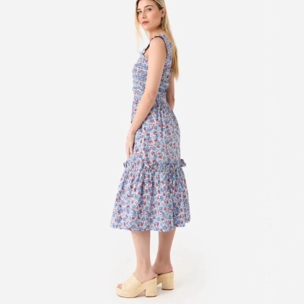 SEA New York Women's Peggy Blue Mid Calf Summer Midi Dress Size Medium - Picture 5 of 10